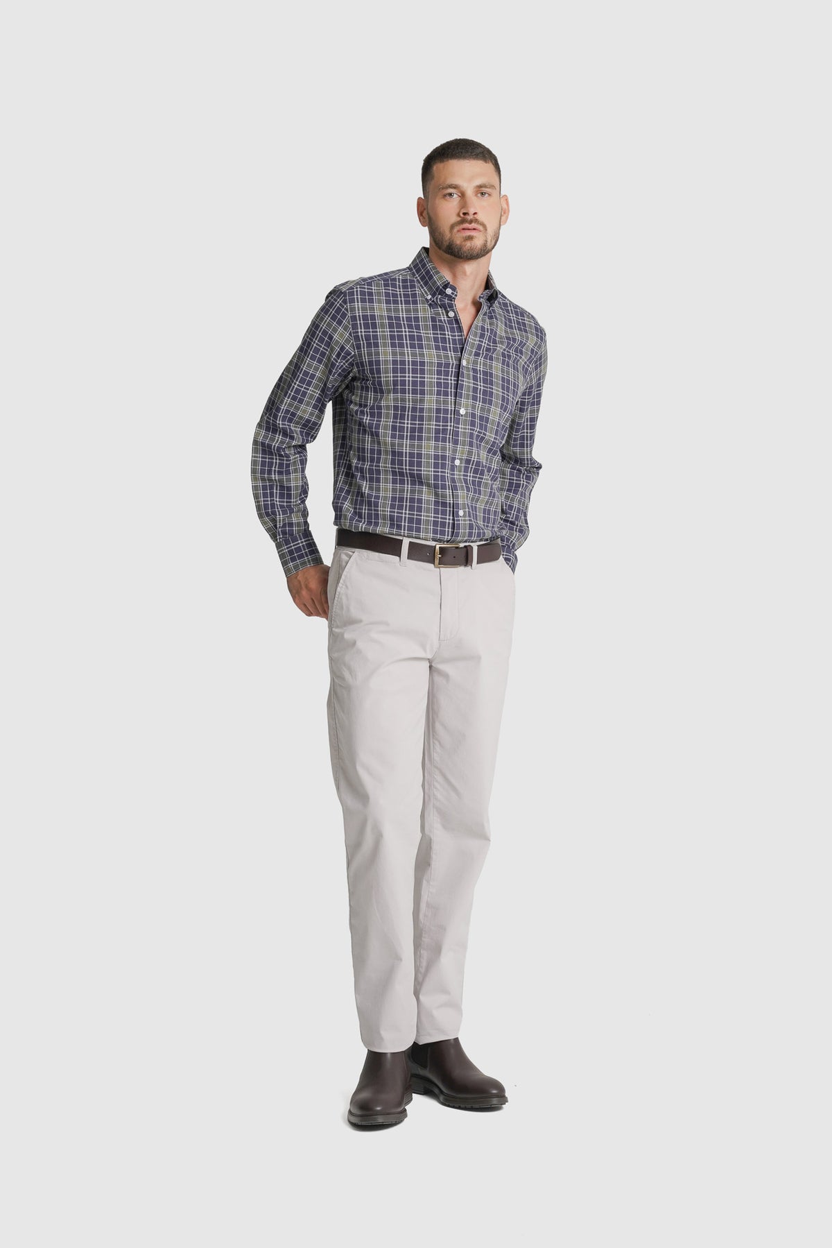 CAMISA ALGODÃO REGULAR FIT AZUL AO QUADRADO MR. BLUE