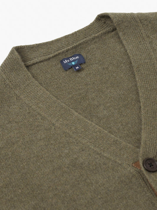 CARDIGAN LÃ REGULAR FIT VERDE LISO MR. BLUE