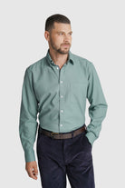 CAMISA ESTRUTURADA REGULAR FIT VERDE LISA MR. BLUE