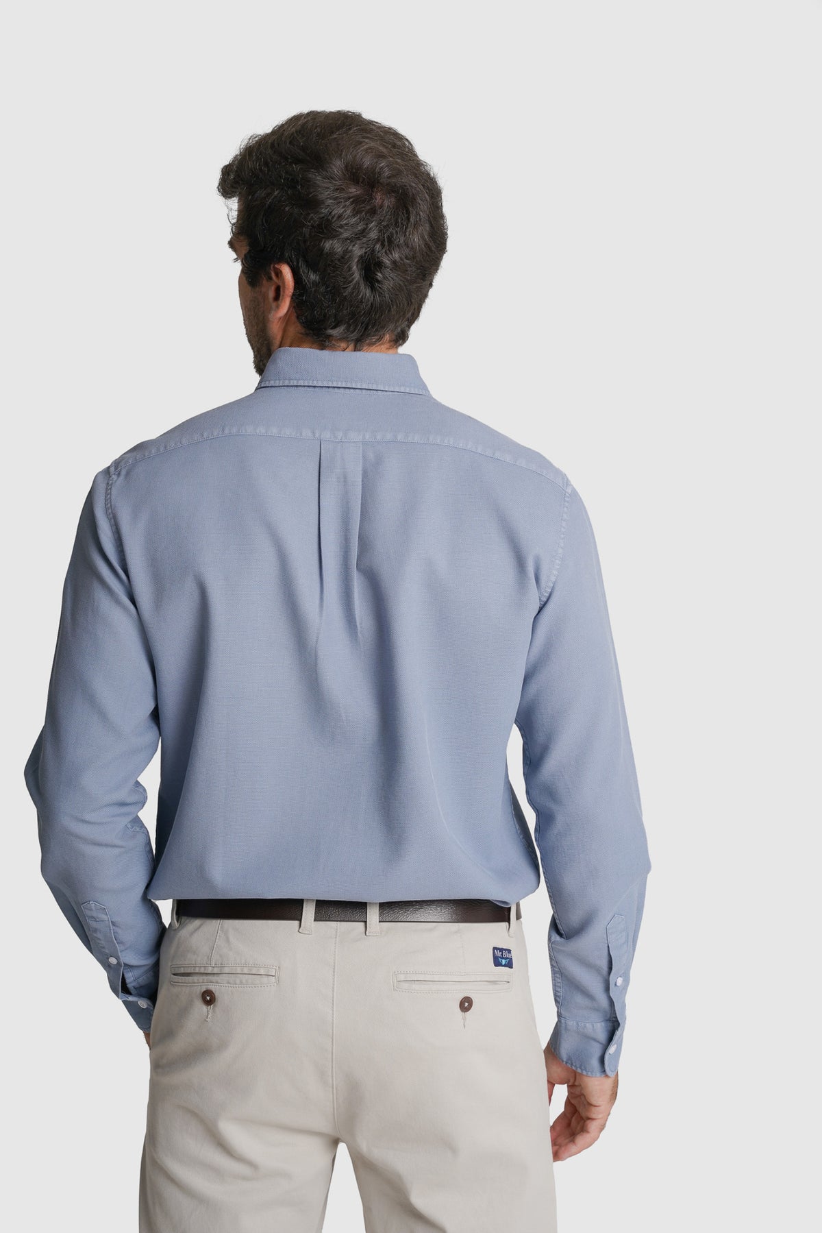 CAMISA ESTRUTURADA REGULAR FIT AZUL LISA MR. BLUE