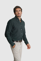 CAMISA ALGODÃO REGULAR FIT VERDE LISA MR. BLUE