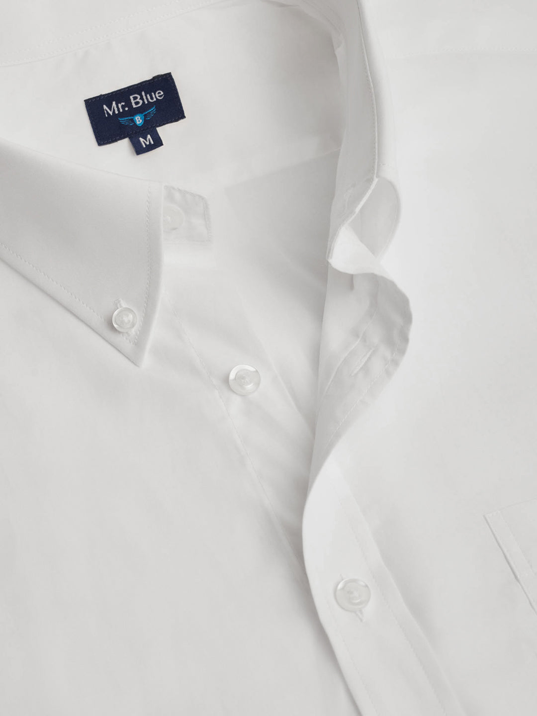 Regular Fit White Poplin Shirt Mr. Blue