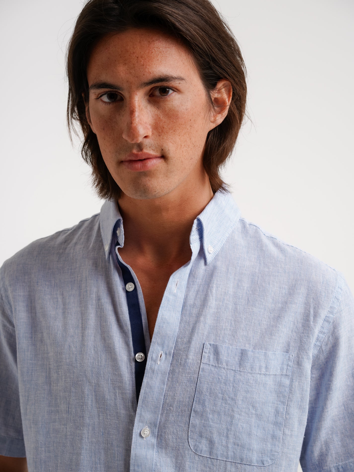 Regular Fit Blue Linen Shirt Mr. Blue