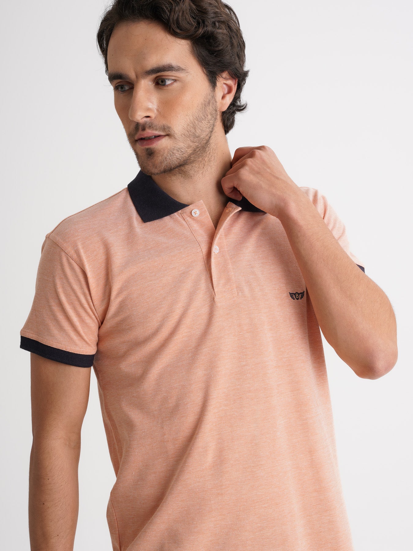 Polo de piquet naranja de corte estándar de Mr. Blue
