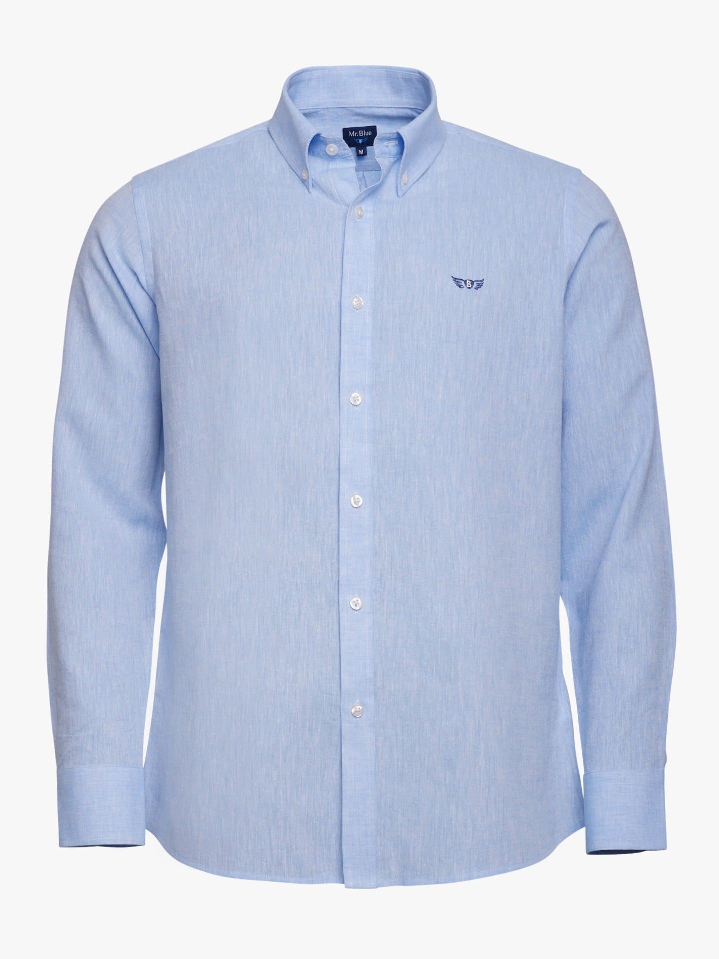 Camisa Regular Fit Lino Azul Mr. Blue