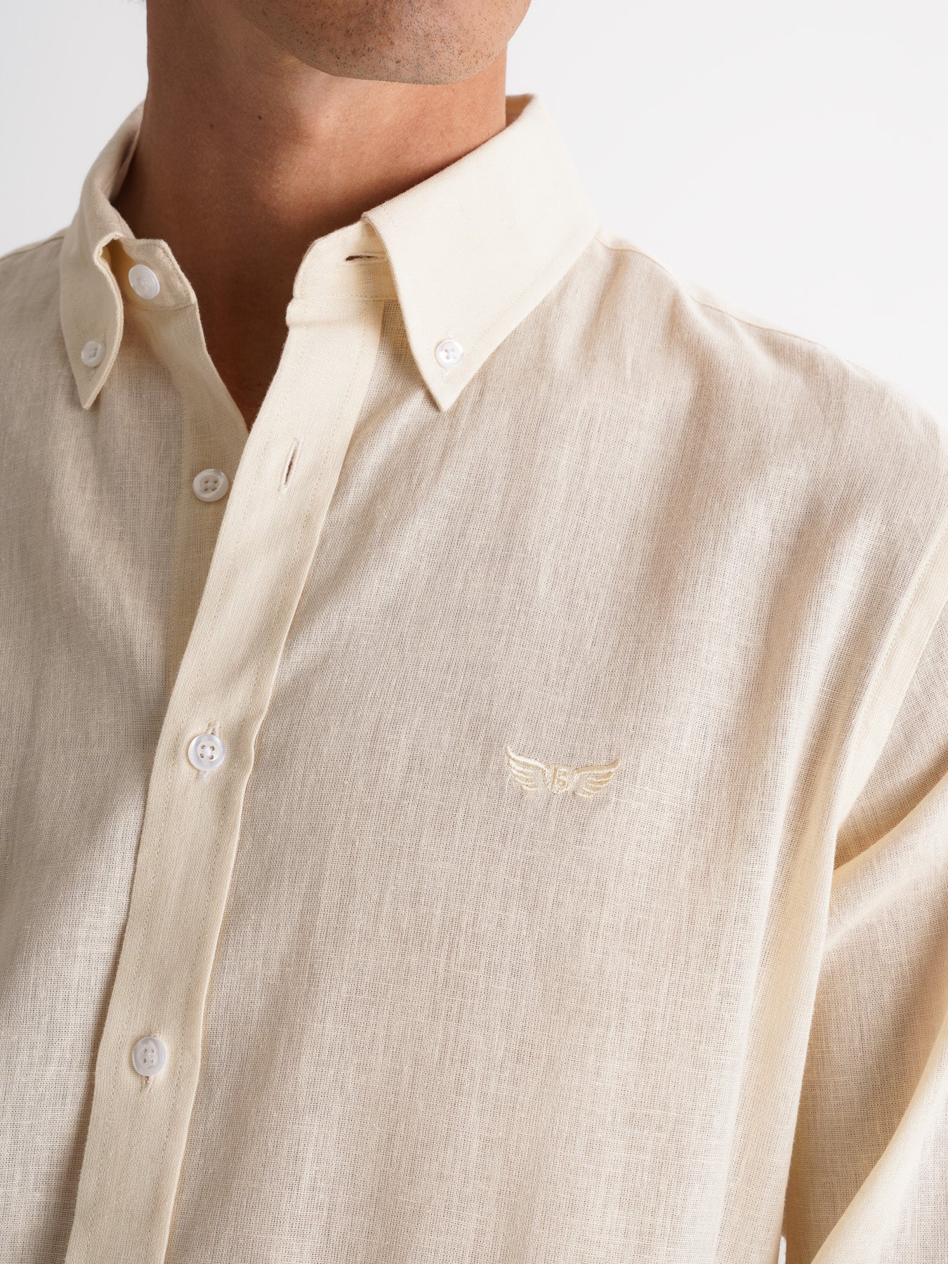Regular Fit Yellow Linen Shirt Mr. Blue