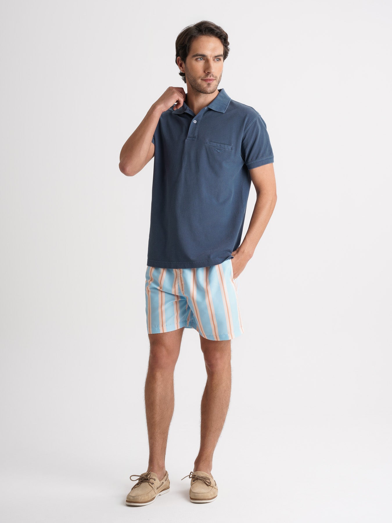 Polo de piqué de corte estándar de Mr. Blue