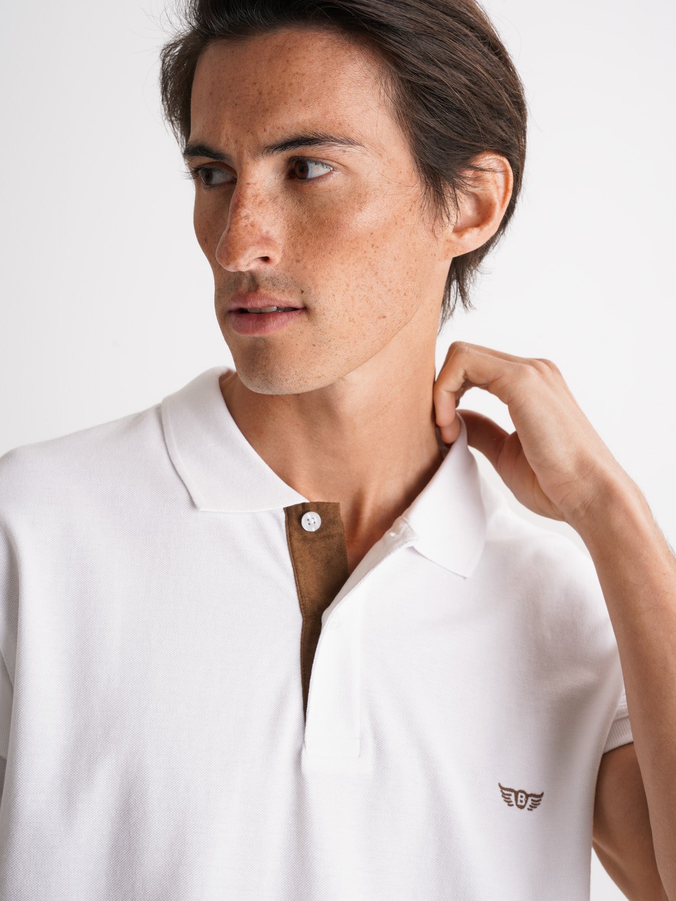Polo de piquet blanco de corte estándar de Mr. Blue