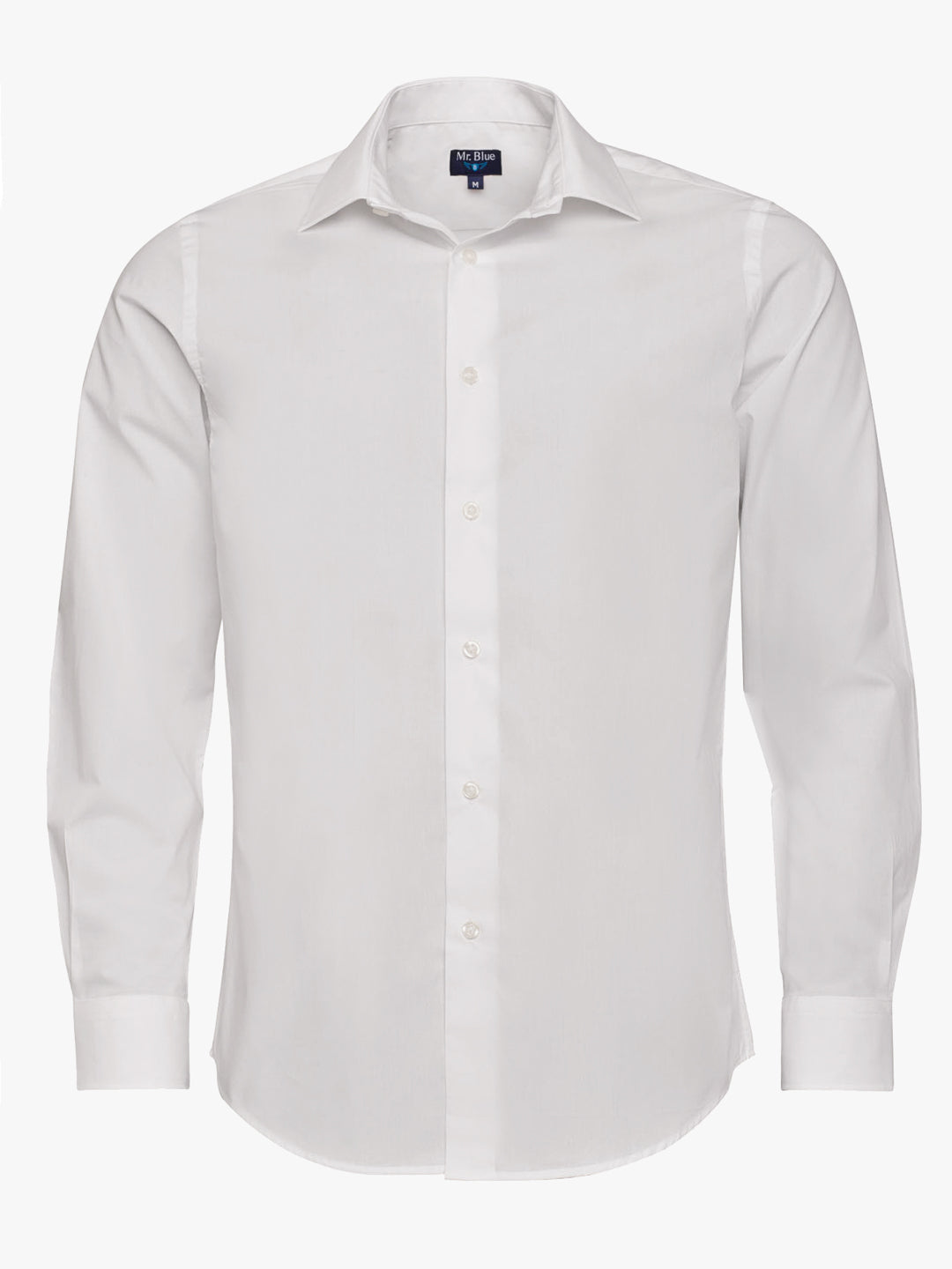 Camisa Slim Fit De Popelina Blanca Mr. Blue
