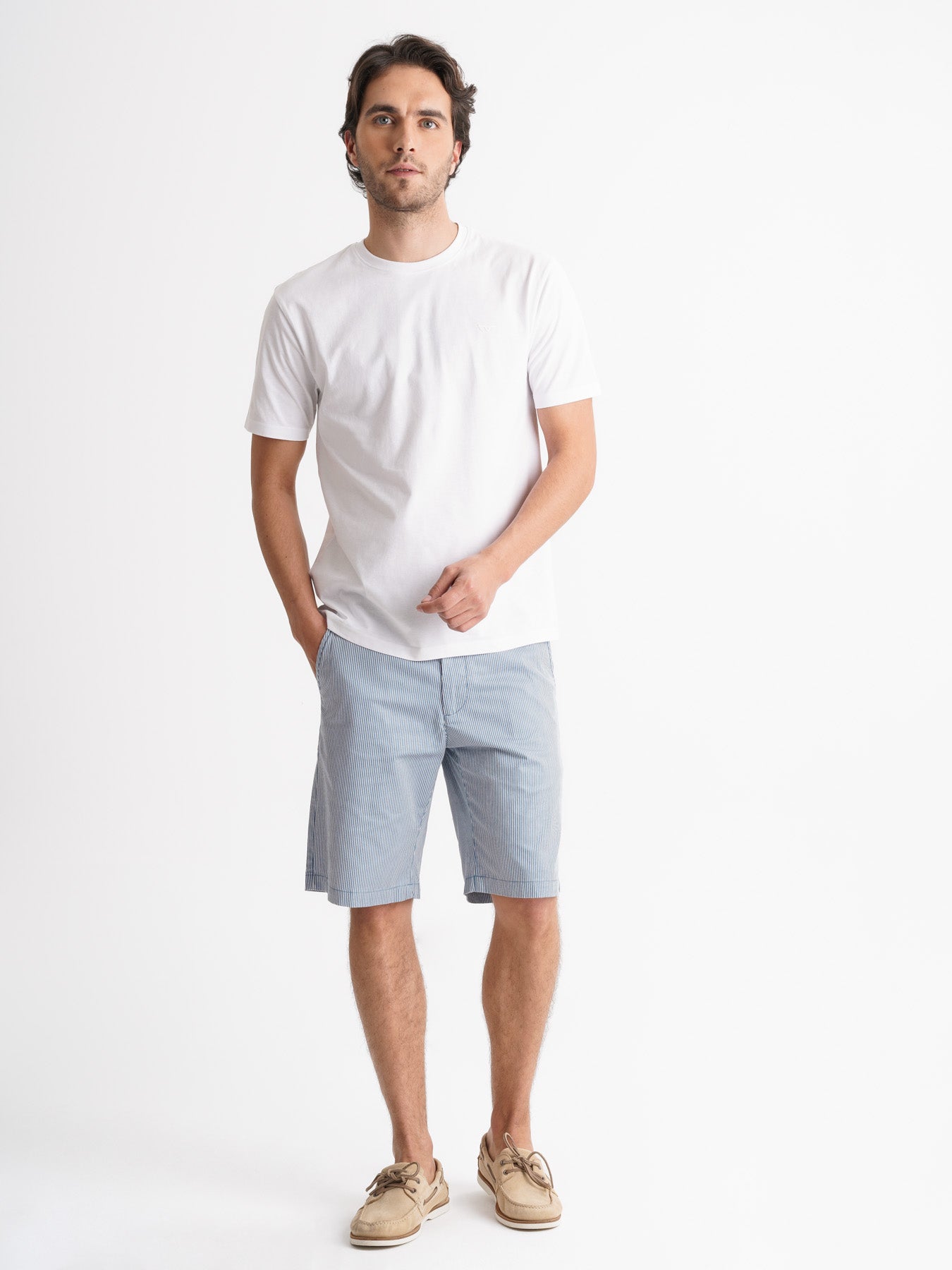 Mr. Blue 100% White Cotton T-Shirt
