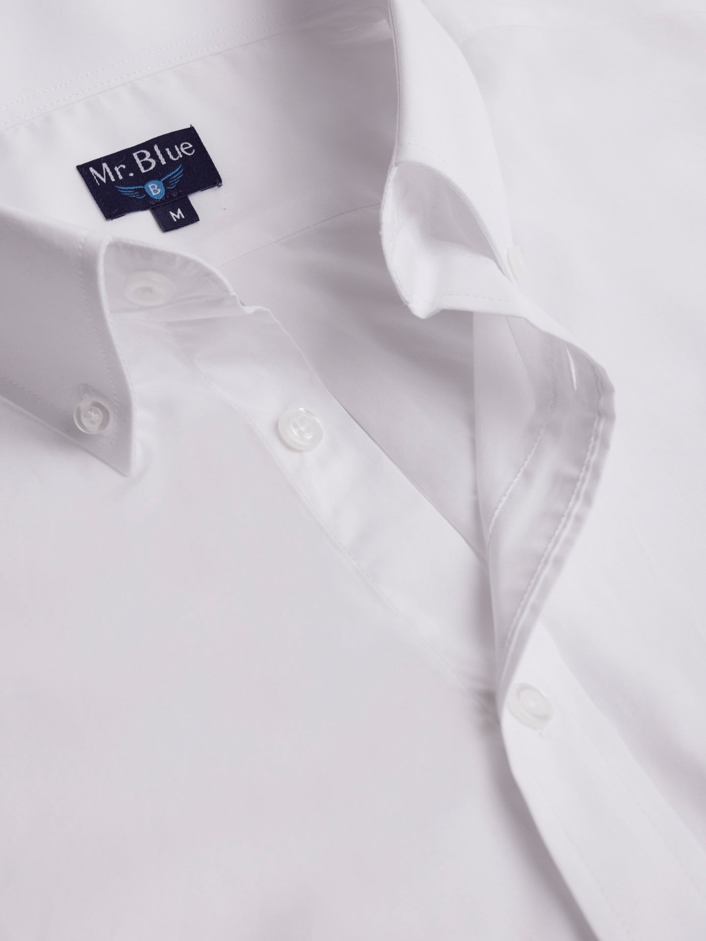 Camisa Regular Fit De Popelina Blanca Mr. Blue