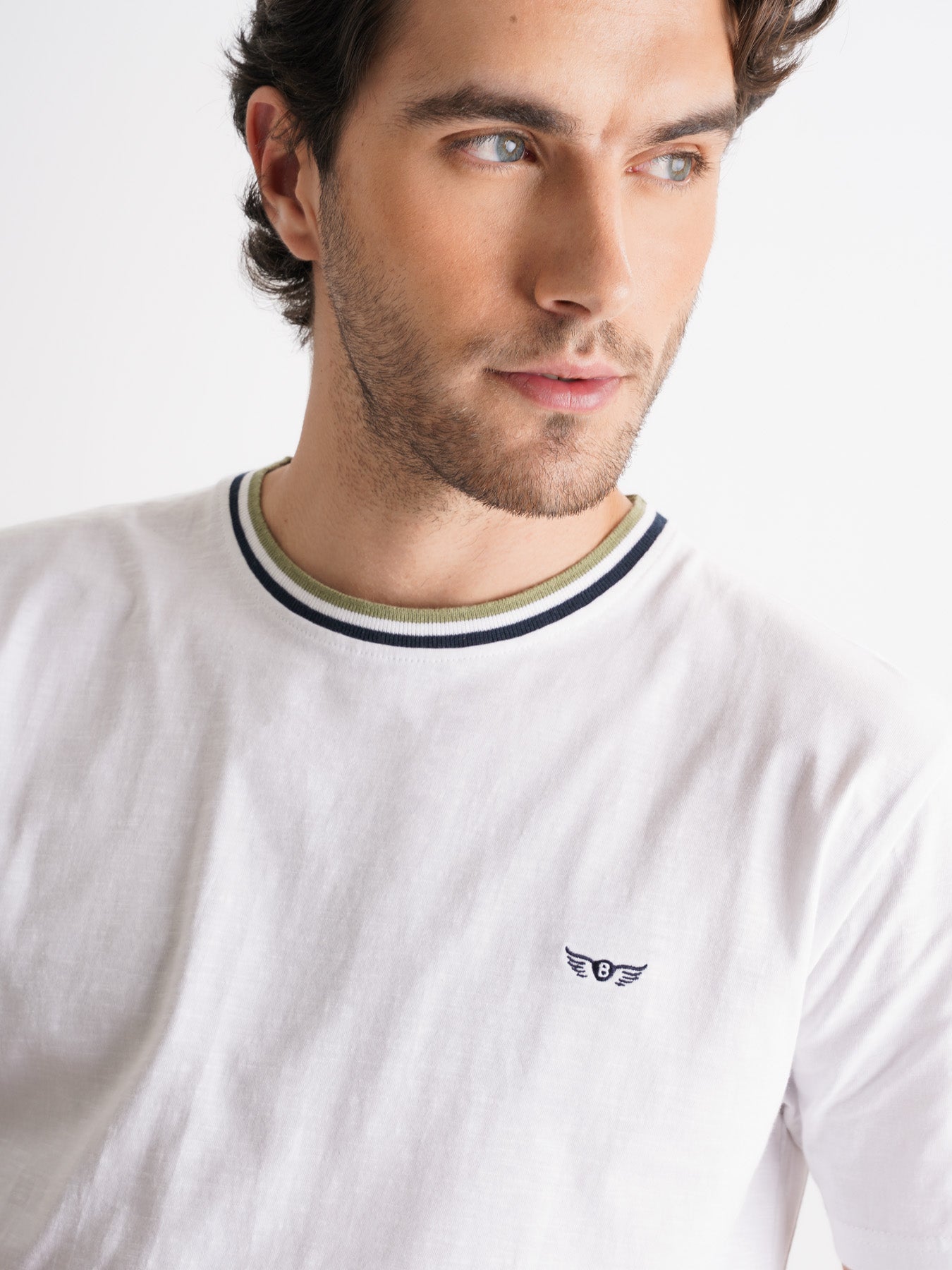 Camiseta Mr. Blue 100% Algodón Blanco