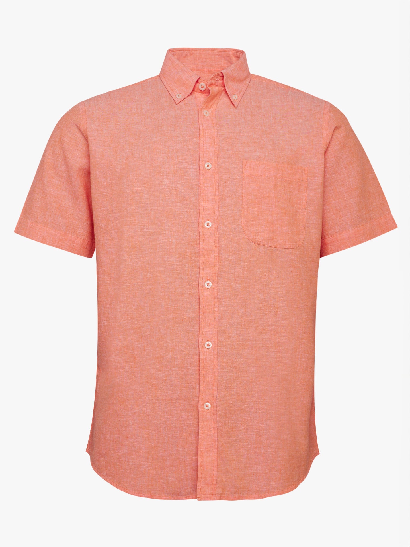 Camisa Regular Fit Lino Naranja Mr. Blue