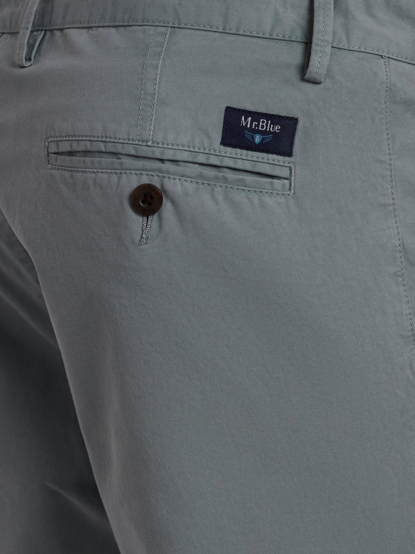 Chinos verdes de sarga de corte slim de Mr. Blue