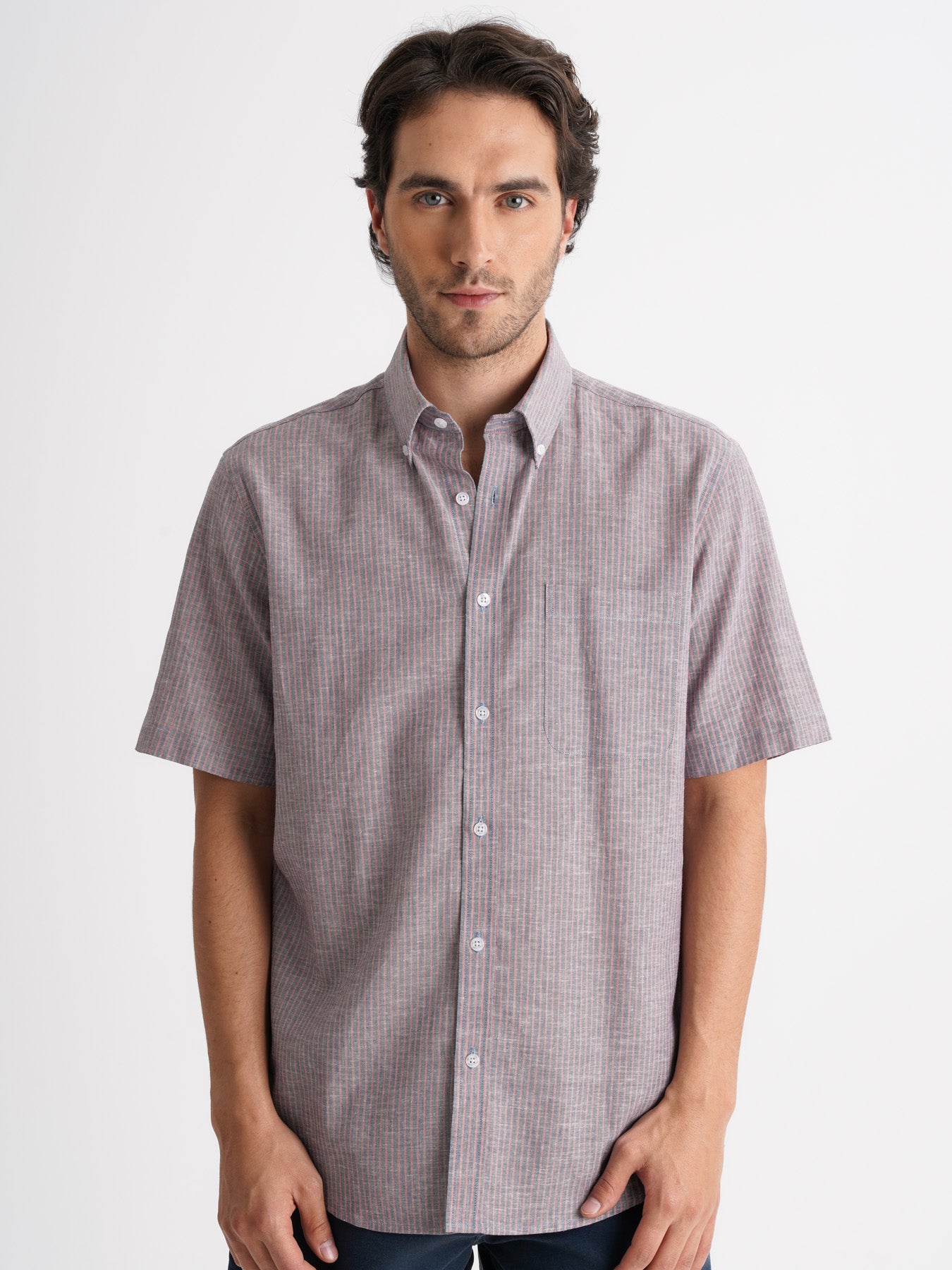 Regular Fit Blue Linen Shirt Mr. Blue