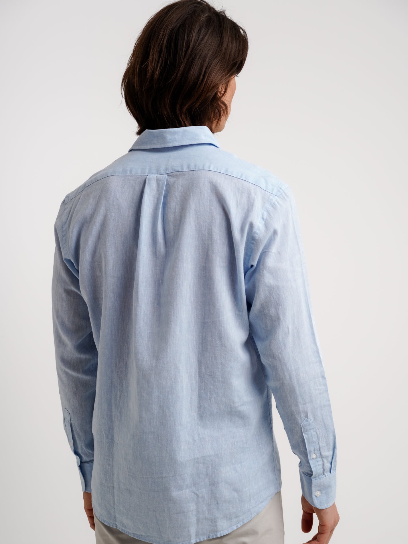 Camisa Regular Fit Lino Azul Mr. Blue