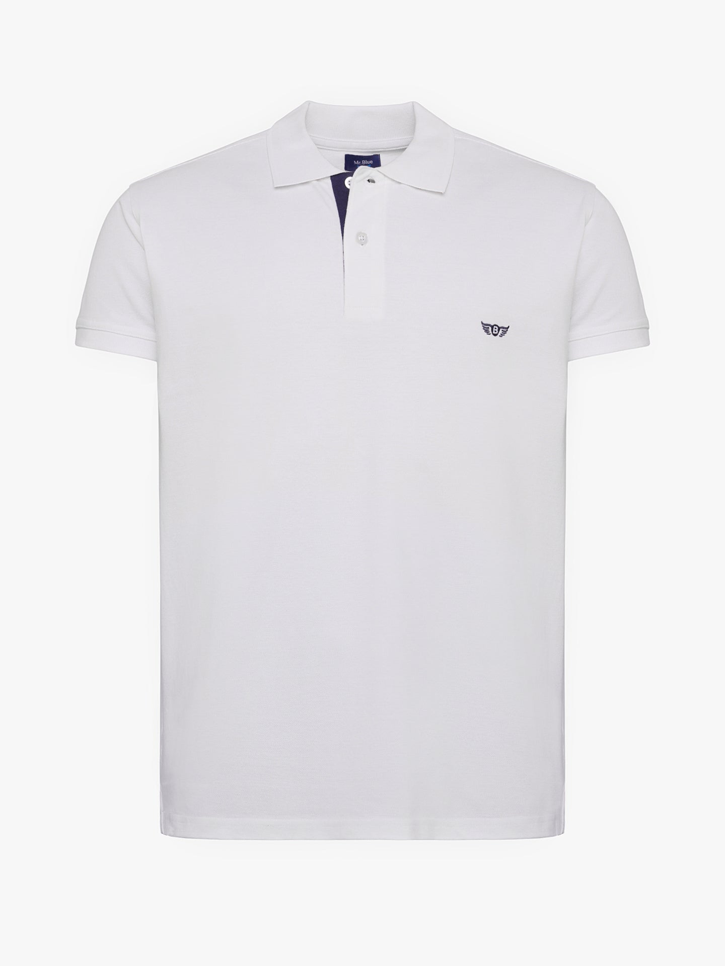 Polo de piquet blanco de corte estándar de Mr. Blue